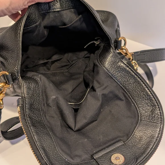 Marc Jacobs Black Crossbody Natasha Bag with Gold Accents - Picture 6 of 10